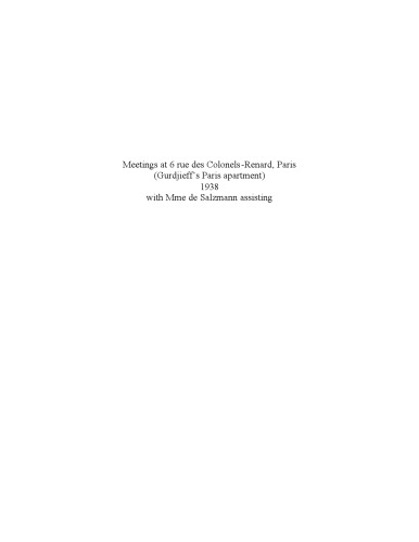 Transcripts of Gurdjieff's Meetings 1941-1946