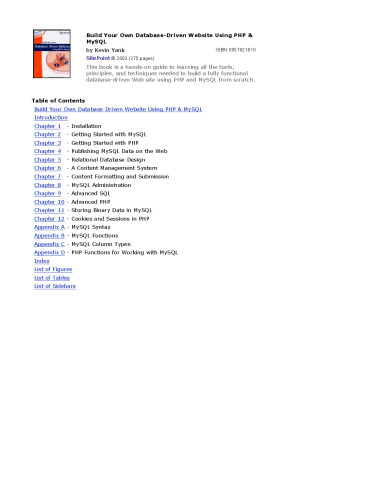 Build your own database driven website using PHP & MySQL
