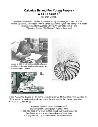 Calculus by and for Young People - Worksheets