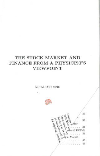 The Stock Market and Finance from a Physicist's Viewpoint