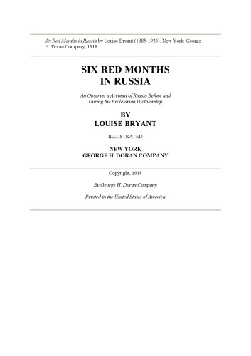 Six Red Months in Russia