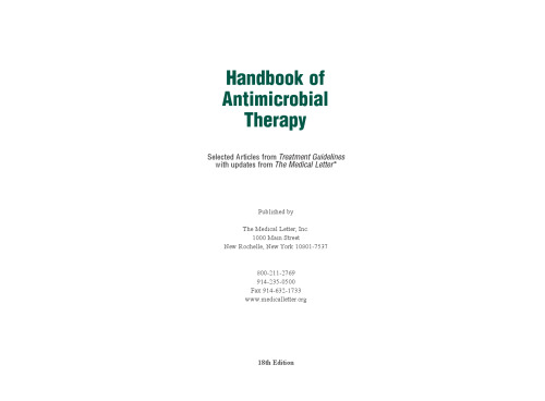 Handbook of Antimicrobial Therapy
