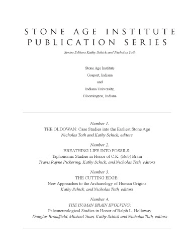 The Oldowan: Case Studies into the Earliest Stone Age