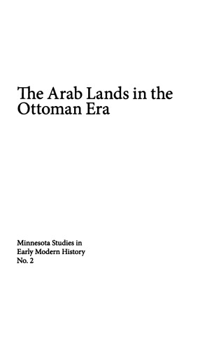 The Arab Lands in the Ottoman Era