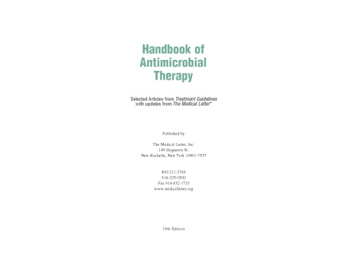 Handbook of Antimicrobial Therapy