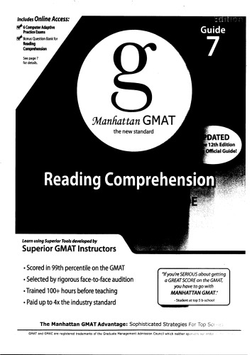 Reading Comprehension GMAT Strategy Guide 7, Fourth Edition