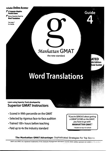 Word Translations, 4th Edition (GMAT Strategy Guide, No. 4)