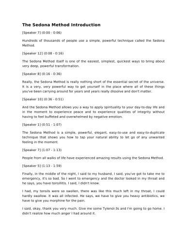 The Sedona Method Support Calls ( Susan Seifert ) Transcripts (2024)