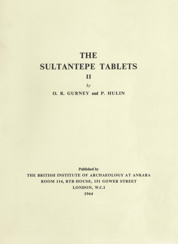 The Sultantepe Tablets 2