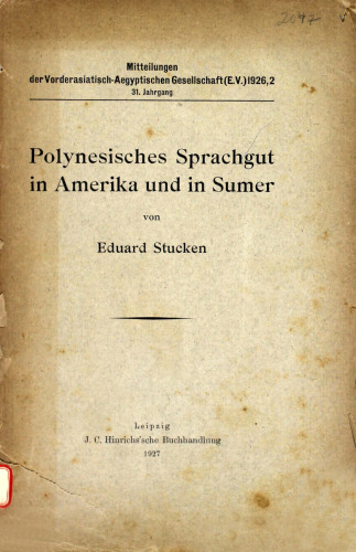Polynesisches Sprachgut in Amerika und in Sumer