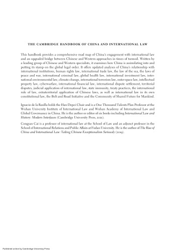 The Cambridge Handbook of China and International Law