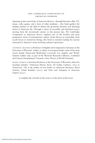 The Cambridge Companion to American Horror