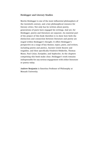 Heidegger and Literary Studies