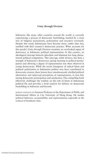 Unity Through Division: Political Islam, Representation and Democracy in Indonesia