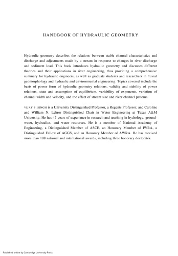 Handbook of Hydraulic Geometry: Theories and Advances