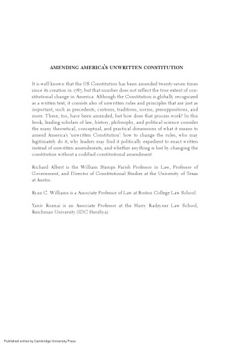 Amending America's Unwritten Constitution