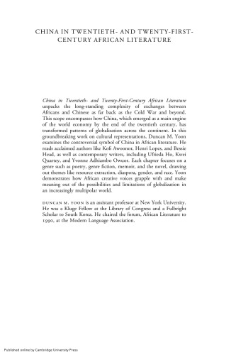 China in Twentieth- and Twenty-First-Century African Literature