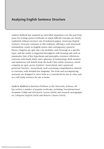 Analysing English Sentence Structure