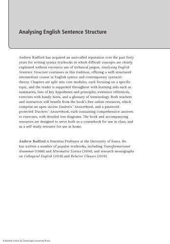 Analysing English Sentence Structure