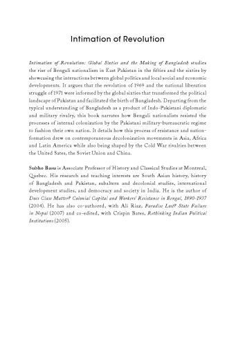 Intimation of Revolution: Global Sixties and the Making of Bangladesh