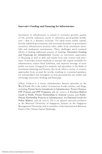 Innovative Funding and Financing for Infrastructure: Addressing Scarcity of Public Resources