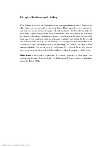 The Logic of Entailment and its History