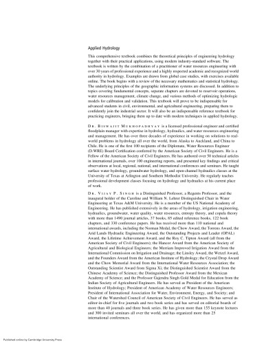 Applied Hydrology