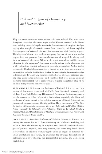 Colonial Origins of Democracy and Dictatorship