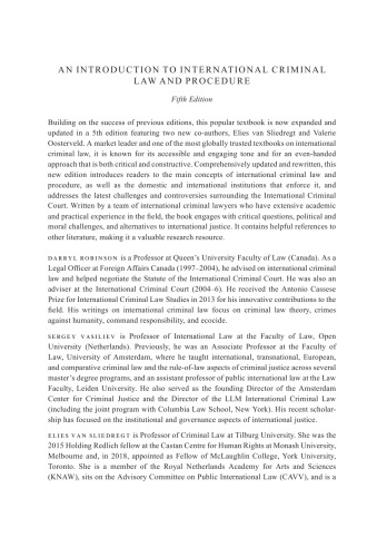 An Introduction to International Criminal Law and Procedure
