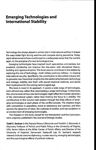 Emerging Technologies and International Stability