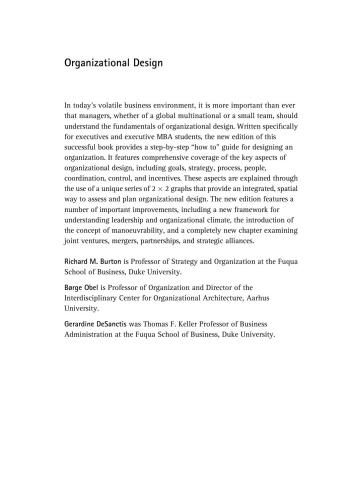 Organizational Design: A Step-by-Step Approach