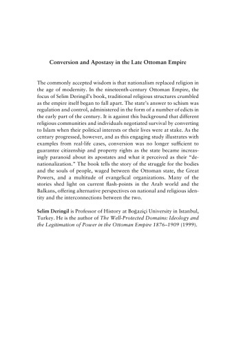 Conversion and Apostasy in the Late Ottoman Empire