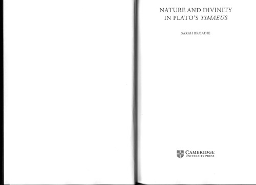 Nature and Divinity in Plato's Timaeus