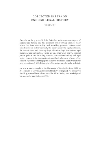 Collected Papers on English Legal History 3 Volume Set