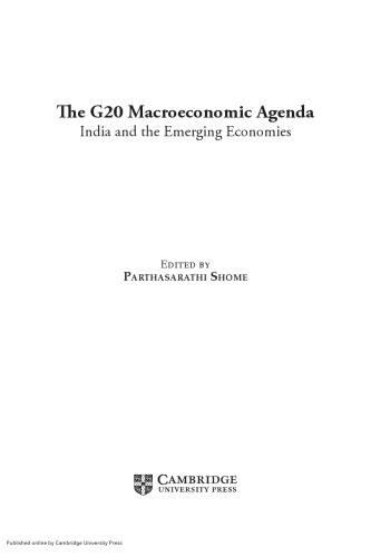 The G20 Macroeconomic Agenda: India and the Emerging Economies