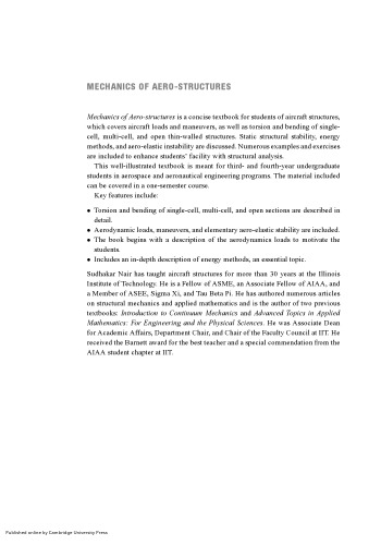 Mechanics of Aero-structures