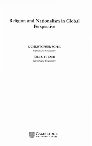 Religion and Nationalism in Global Perspective