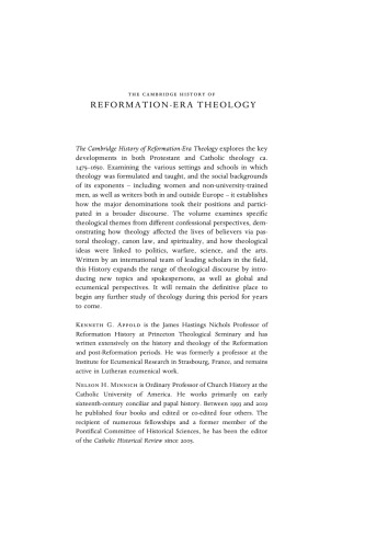The Cambridge History of Reformation Era Theology