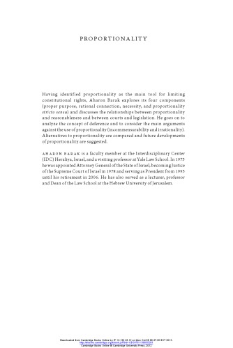 Proportionality: Constitutional Rights and Their Limitations