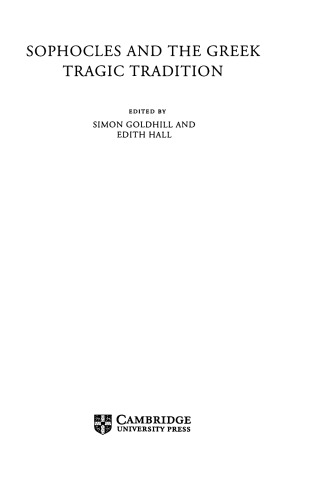 Sophocles and the Greek Tragic Tradition