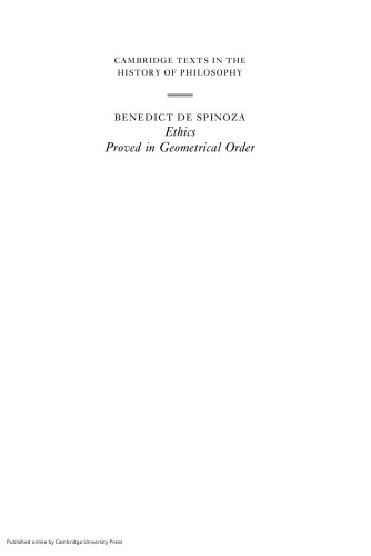 Ethics: Proved in Geometrical Order