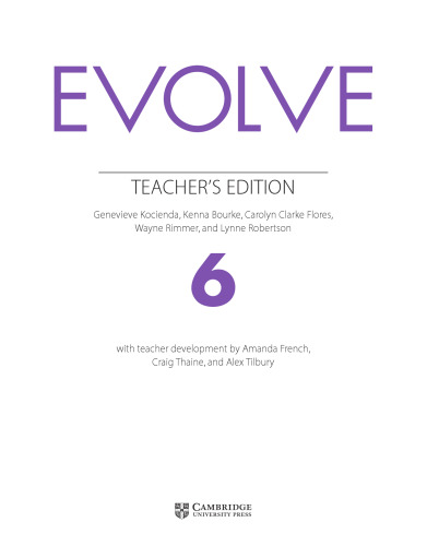 Evolve Level 6 Teacher's Edition with Test Generator
