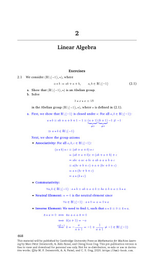 Mathematics for Machine Learning.. Solution manual