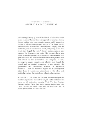 The Cambridge History of American Modernism