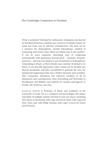 The Cambridge Companion to Serialism