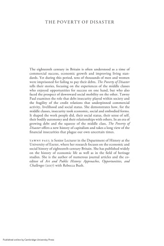 The Poverty of Disaster: Debt and Insecurity in Eighteenth-Century Britain (Cambridge Studies in Early Modern British History)
