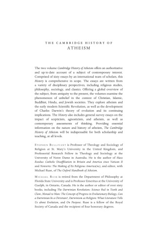 The Cambridge History of Atheism