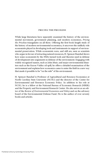Pricing the Priceless: A History of Environmental Economics