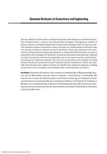 Quantum Mechanics in Nanoscience and Engineering