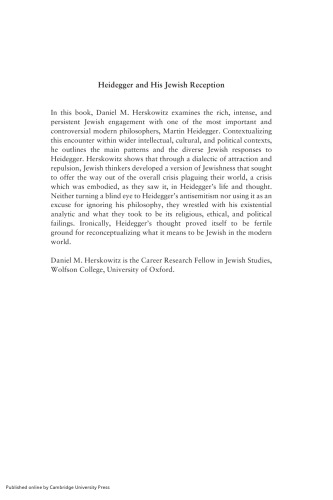Heidegger and His Jewish Reception
